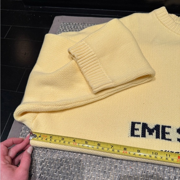 Women's Yellow Crew Neck Sweater - Picture 8 of 16